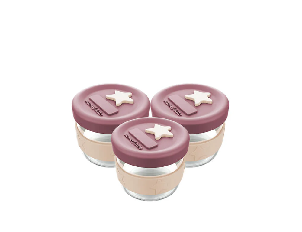 Silicone & Glass Storage 3PK 120ml + Storage 2PK 180ml Dusty Rose & Sand - Image 3