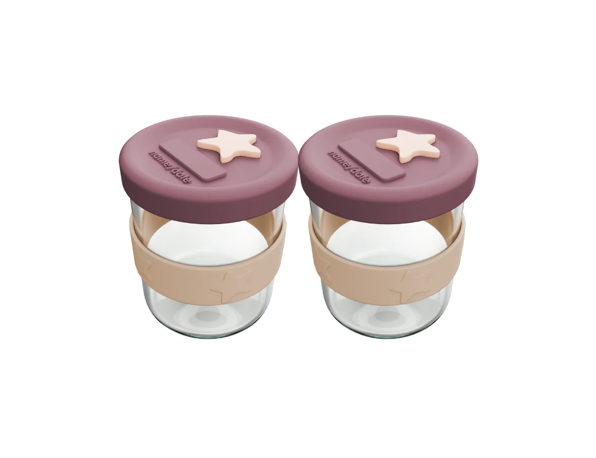 Silicone & Glass Storage 3PK 120ml + Storage 2PK 180ml Dusty Rose & Sand - Image 4