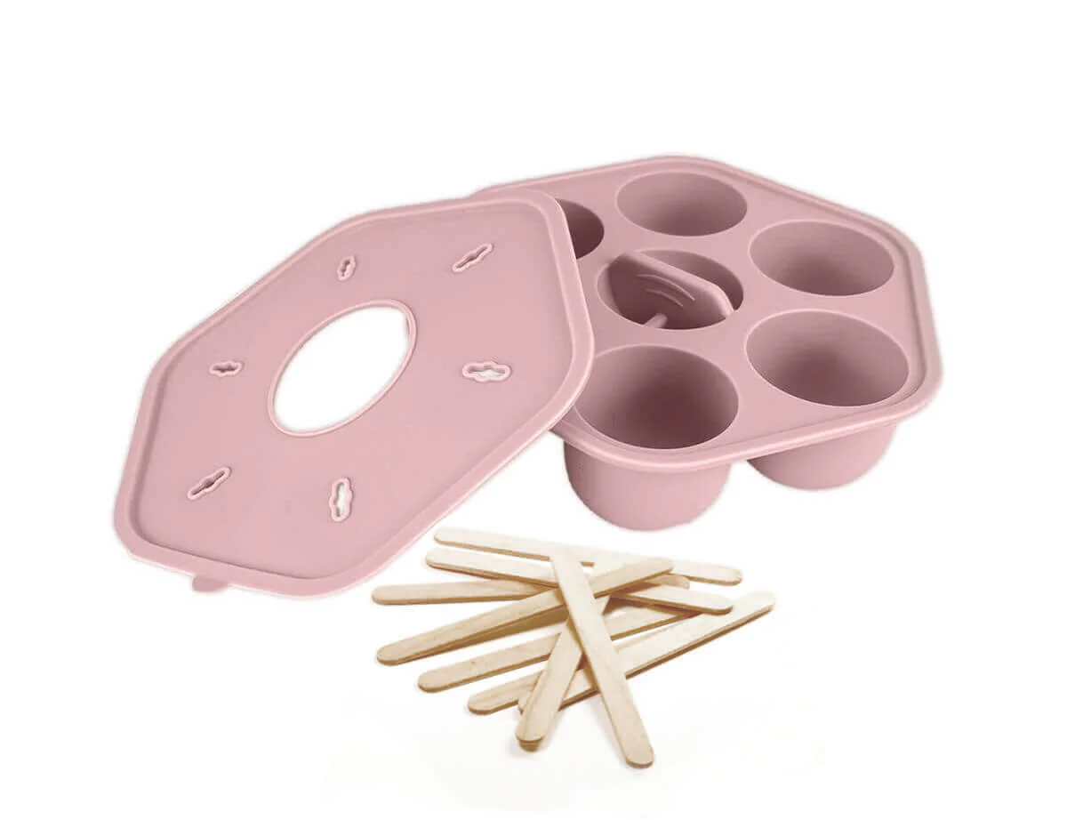 Silicone Baby Food Freezer Trays & Icy Pole Moulds - Dusty Rose - Image 10