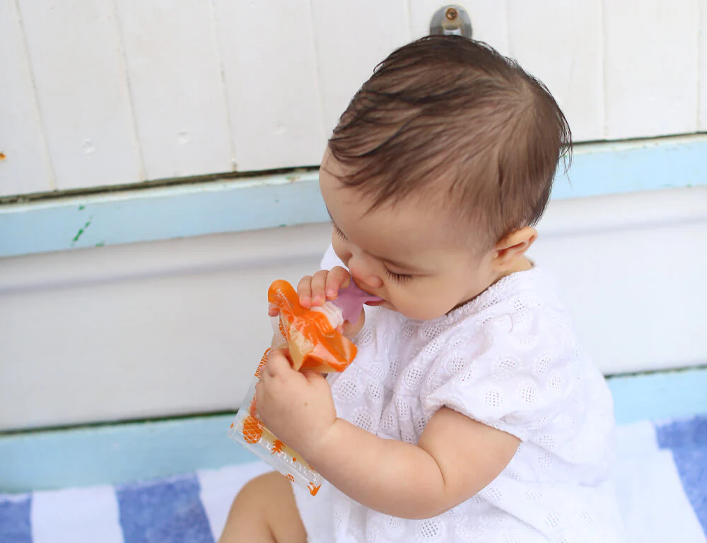 Universal Food Pouch Spoons 2 pack - Dusty Rose & Sand - Image 3