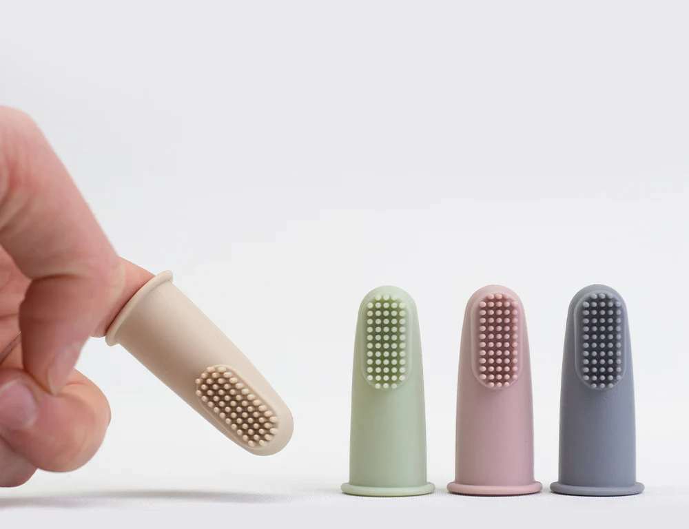 Silicone Baby Finger Toothbrush & Case - Sage - Image 5