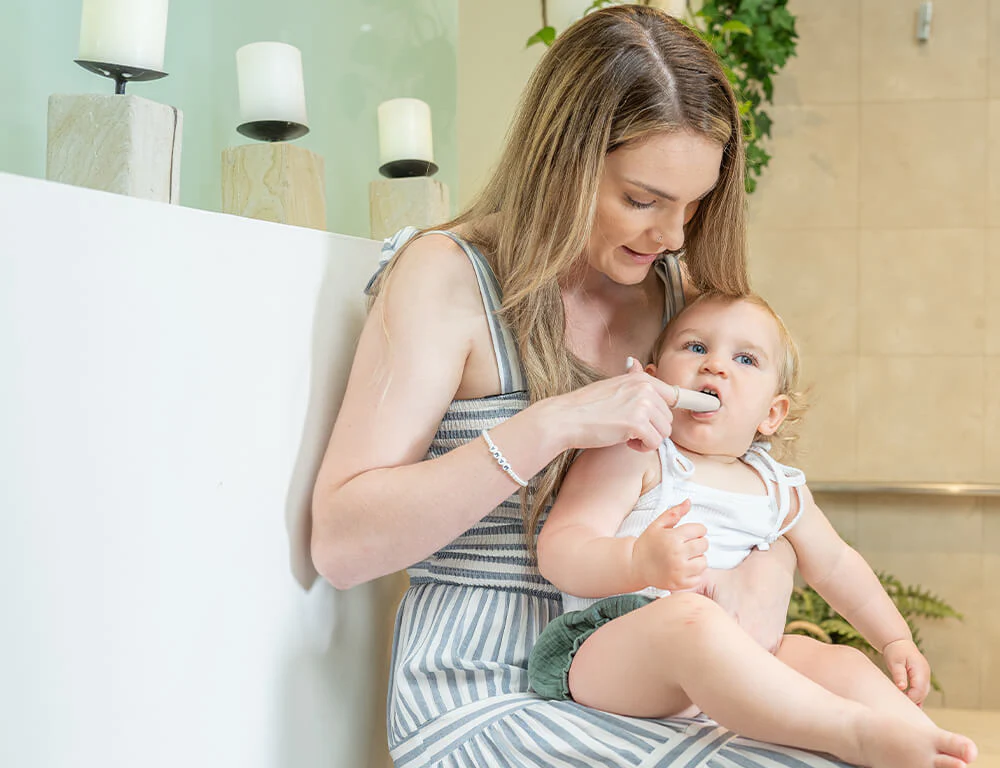 Silicone Baby Finger Toothbrush & Case - Sand - Image 4