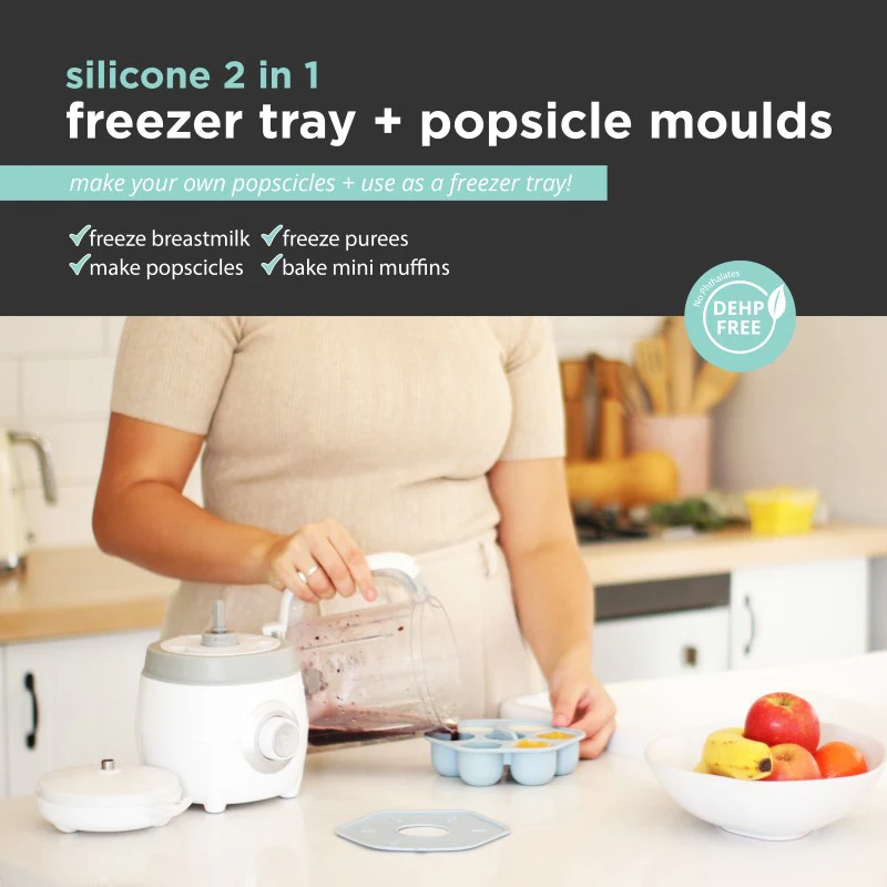 Silicone Baby Food Freezer Trays & Icy Pole Moulds - Duck Egg - (Popsicle Mold) - Image 3