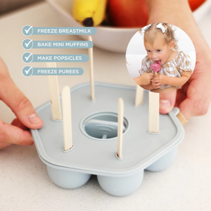 Silicone Baby Food Freezer Trays & Icy Pole Moulds - Duck Egg - (Popsicle Mold) - Image 5
