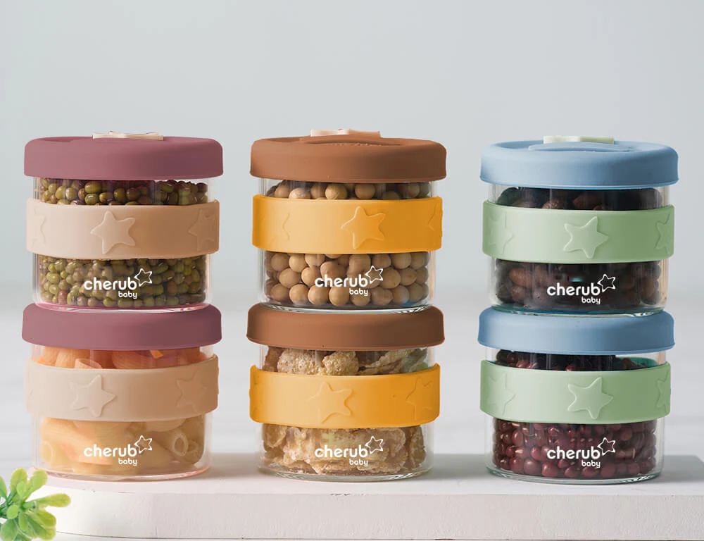 Silicone & Glass Storage 3PK 120ml + Storage 2PK 180ml Dusty Rose & Sand - Image 7