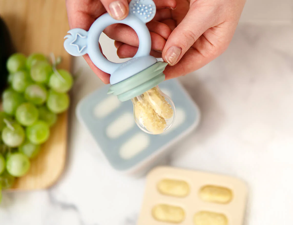 Silicone Baby Nibble Freezer Tray  - Cerulean & Sage 2PK - Image 7