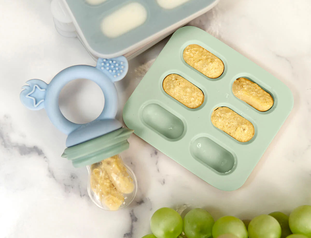 Silicone Baby Nibble Freezer Tray  - Cerulean & Sage 2PK - Image 8