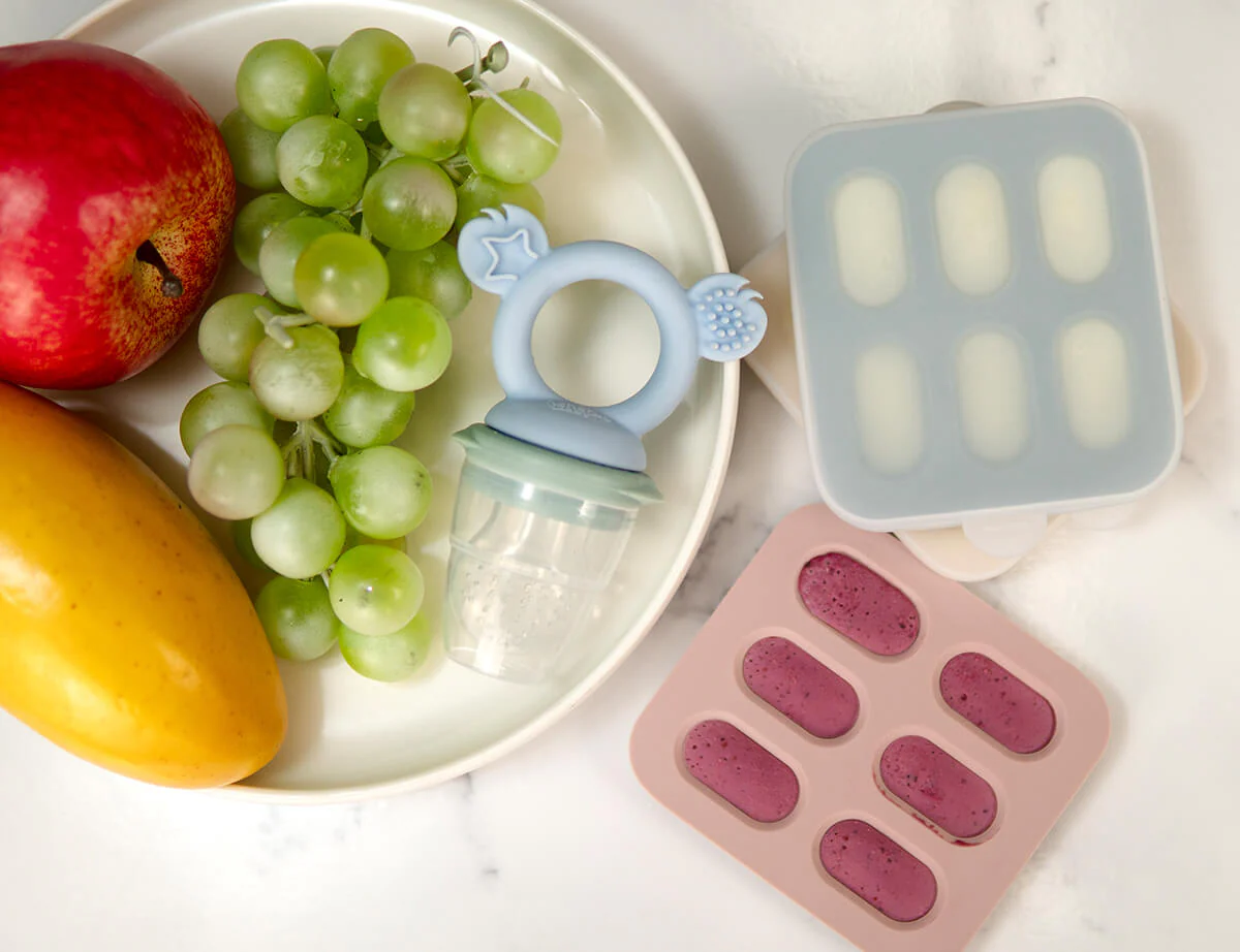 Silicone Baby Nibble Freezer Tray  - Cerulean & Sage 2PK - Image 9