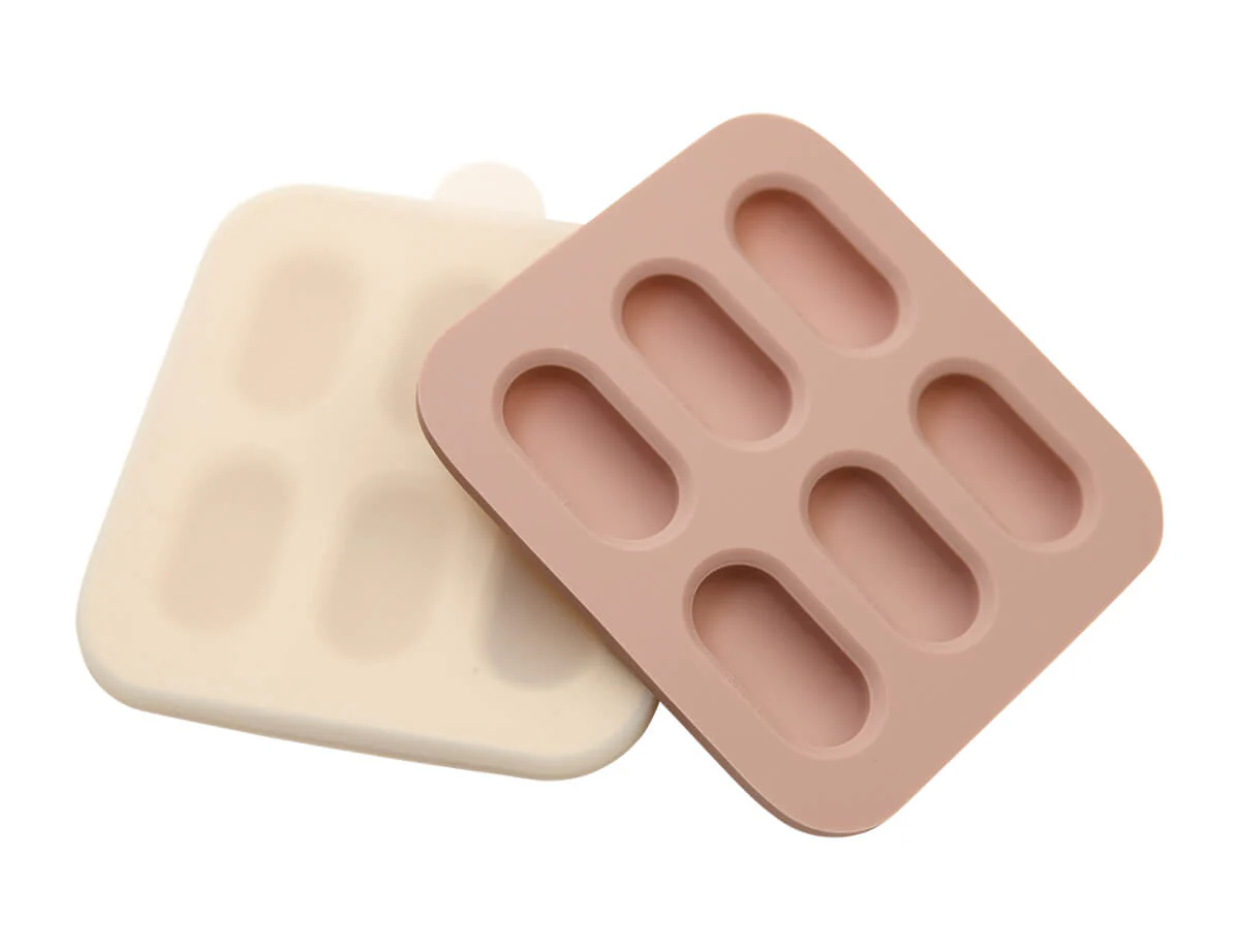 Silicone Baby Nibble Freezer Trays - Dusty Rose & Sand 2PK - Image 3