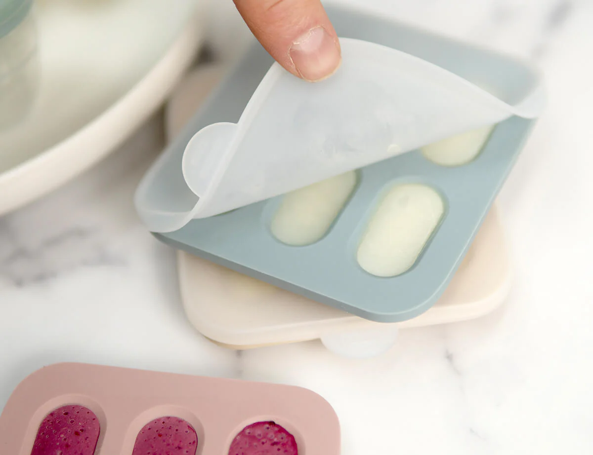 Silicone Baby Nibble Freezer Trays - Dusty Rose & Sand 2PK - Image 4
