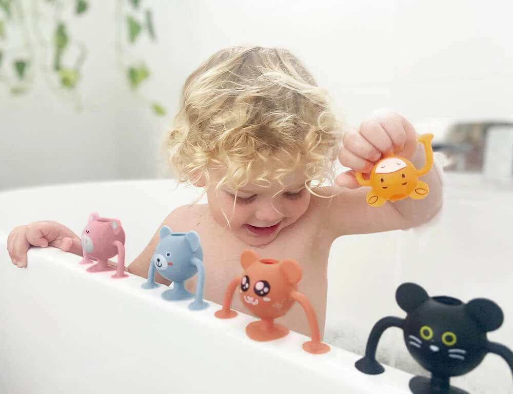 Bath Toys - Baby Silicone Suction 12pk – Entire Zoo Collection - Pastel - Image 5