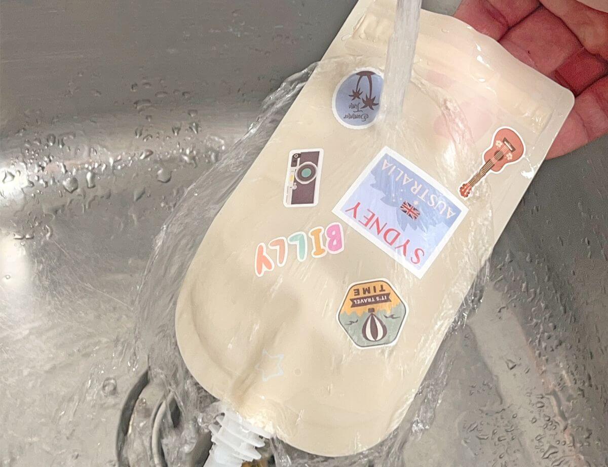 Sticker Set Reusable Food Pouches 150ml 5PK with 130+ Letter/Picture Stickers | Retro Rainbow - Image 9