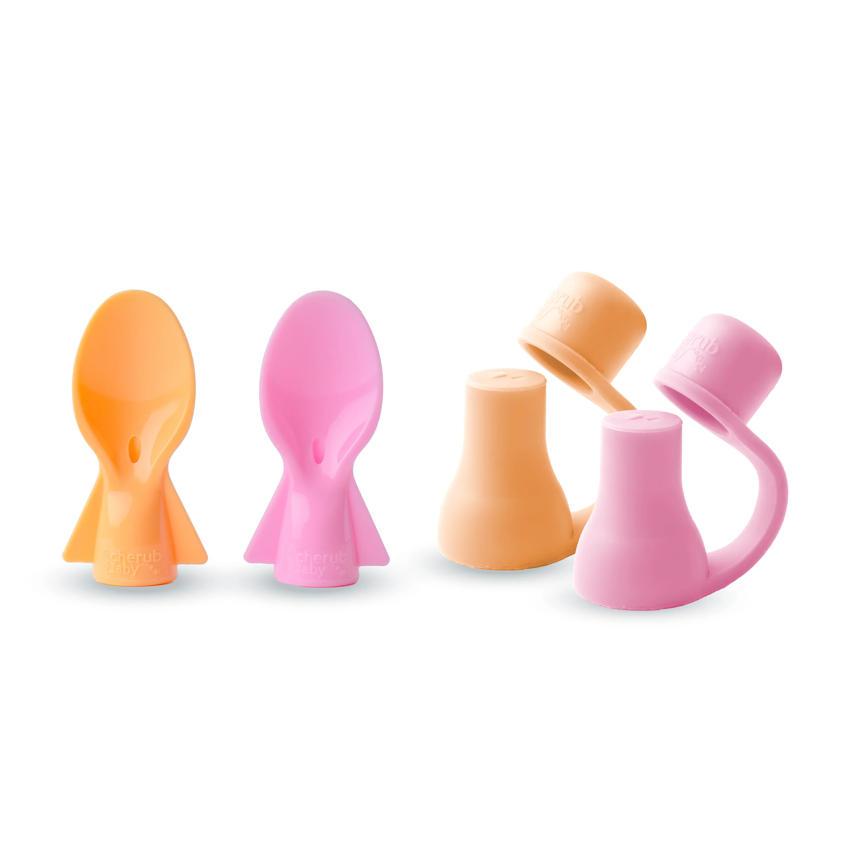 Sticker Set Reusable Food Pouches 150ml 5PK with 130+ Letter/Picture Stickers | Retro Rainbow Food Pouch Spoons 2PK (PINK  & ORANGE) + Universal Food Pouch Spouts  2pk (PINK  & ORANGE) - Image 3