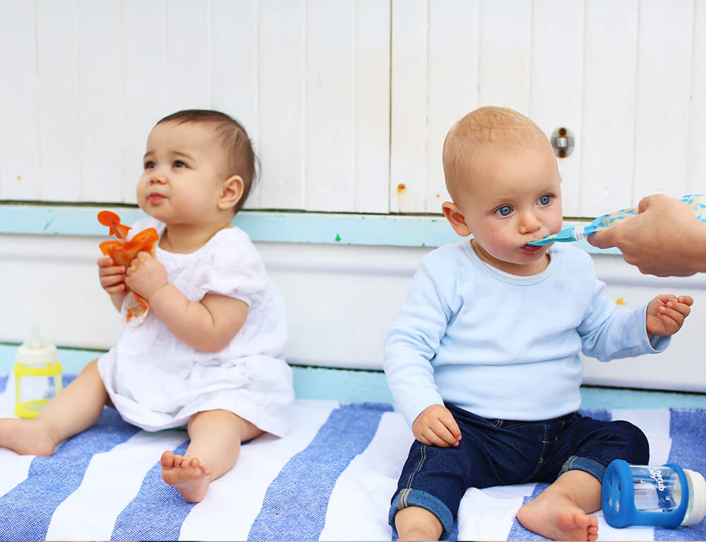 Universal Food Pouch Spoons 2 pack - Aqua & Mint - Image 6