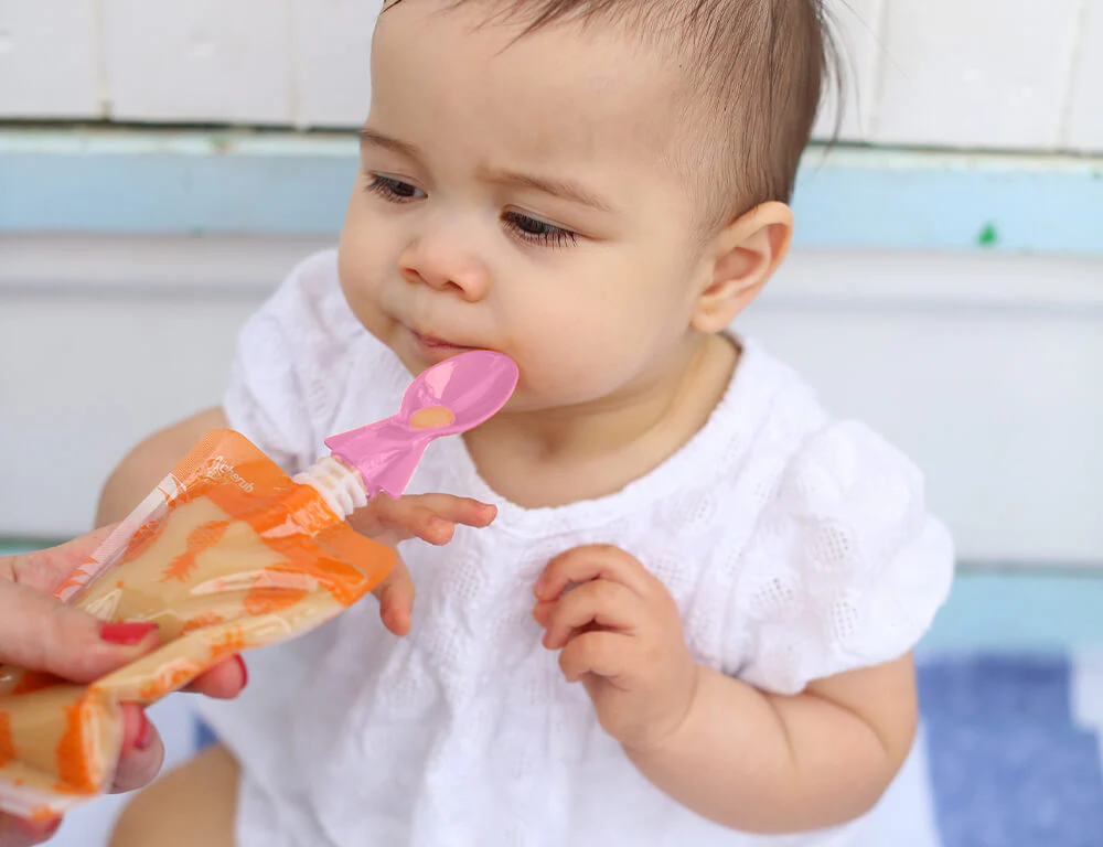 Food Pouch Spoons 2PK (PINK  & ORANGE) + Food Pouch Spouts  2PK (PINK  & ORANGE) - Image 5