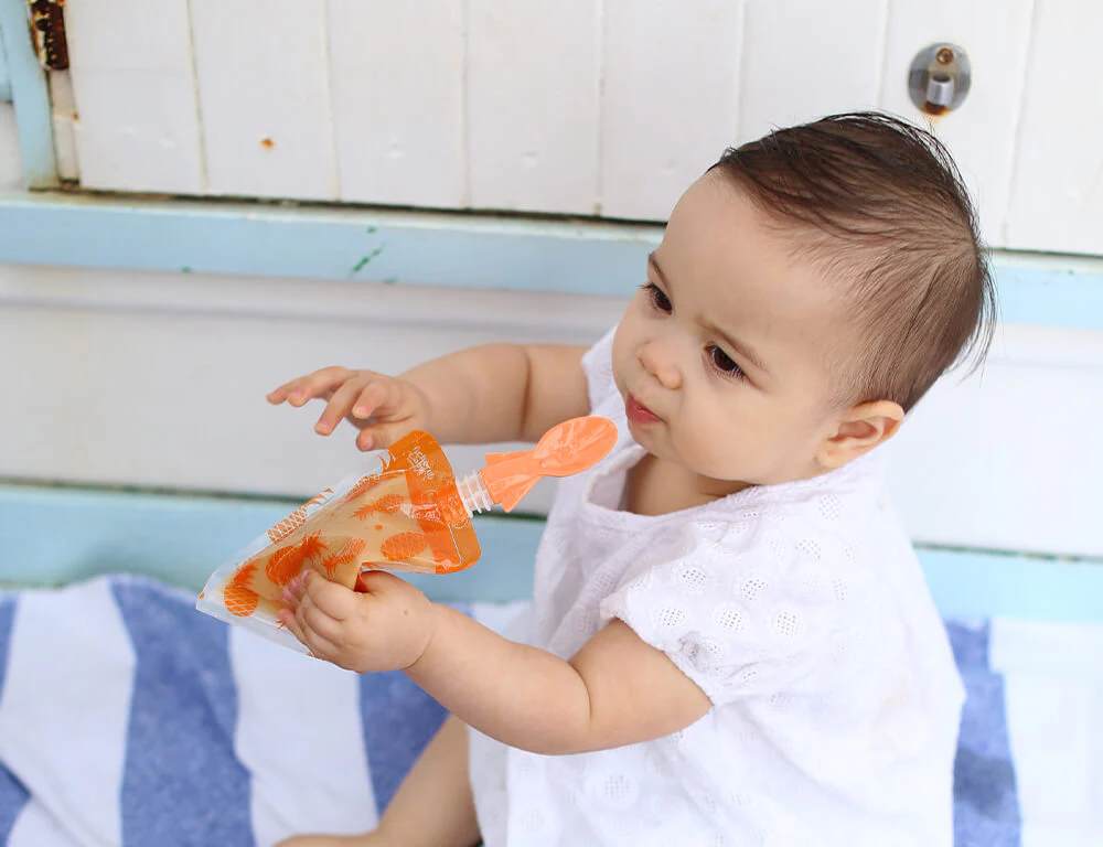 Food Pouch Spoons 2PK (PINK  & ORANGE) + Food Pouch Spouts  2PK (PINK  & ORANGE) - Image 6