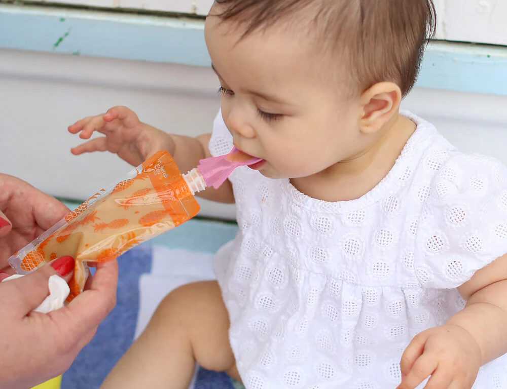 Food Pouch Spoons 2PK (PINK  & ORANGE) + Food Pouch Spouts  2PK (PINK  & ORANGE) - Image 7